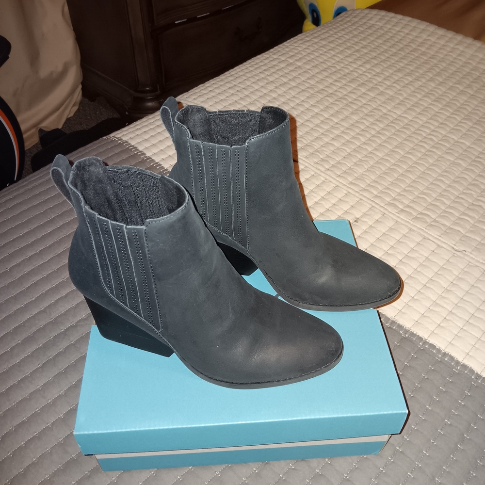 Toms Charcoal Ankle Booties